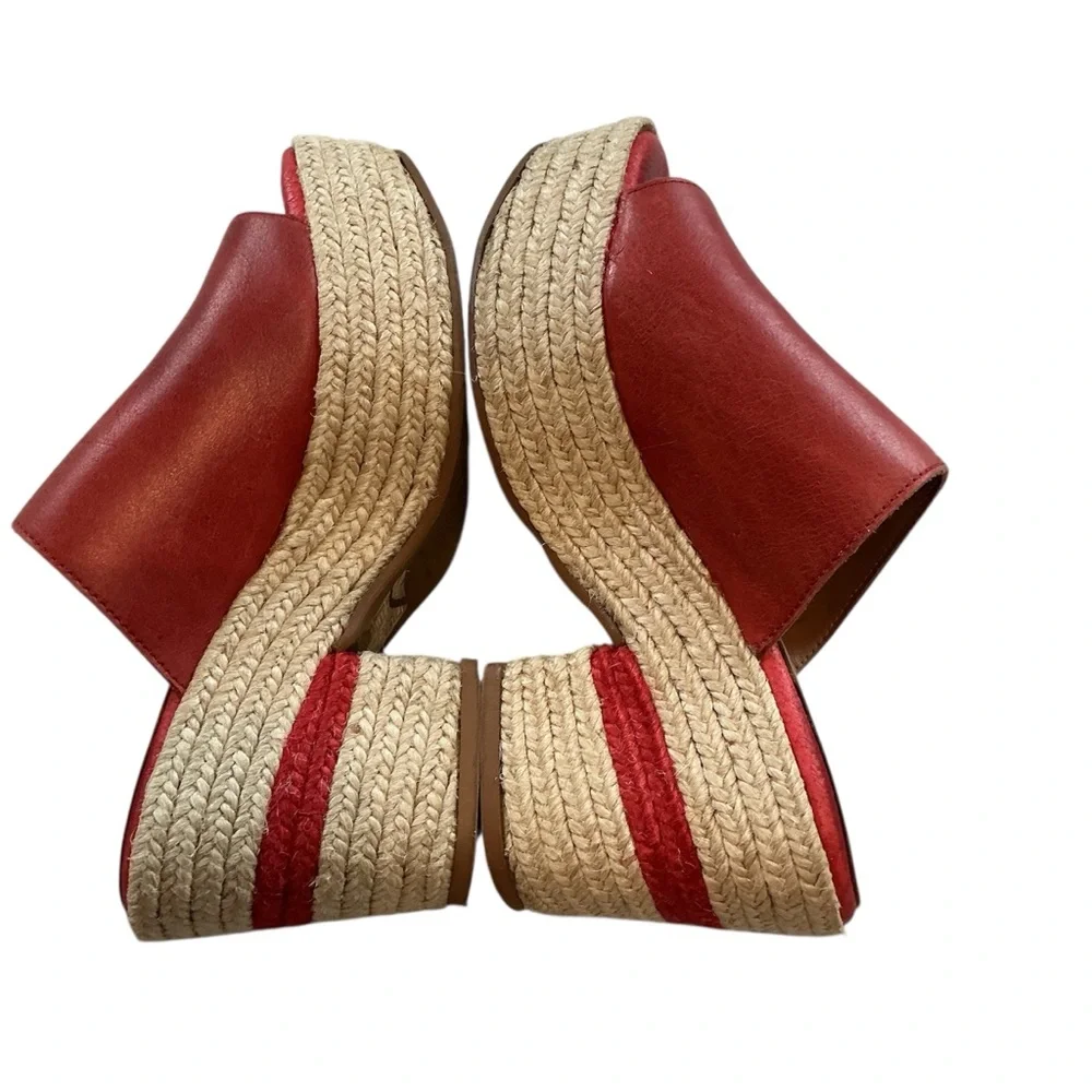 Carmela Womens Red Wedges Jute Heels Size 36 US Size 5